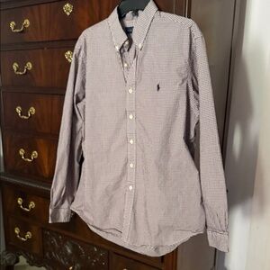 Ralph Lauren Blue Label Burgundy Checkered Shirt XL